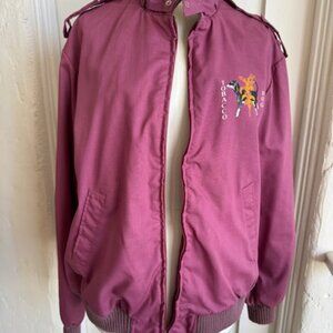 Vintage 80s TOBACCO DOG Members Only Style Burgundy Jacket Size XL